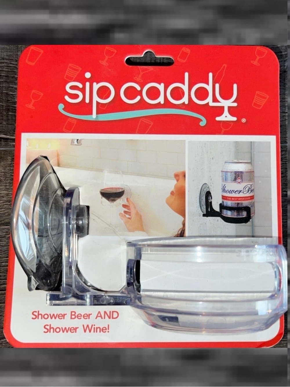 💞 New Sip Caddy Clear Plastic Shower & Bath Drink Holder